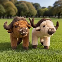 Boneka Sapi Highland Super Lembut Khusus Isi Kapas PP Lapisan Jala yang Dapat Dicuci Penghilang Stres Suvenir Ulang Tahun