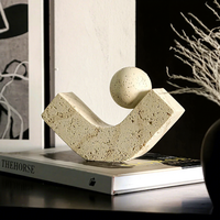 Boule en résine imitation travertin minimaliste pour console TV de salon, décoration haut de gamme pour niche, showroom, étagère ouverte, livraison rapide