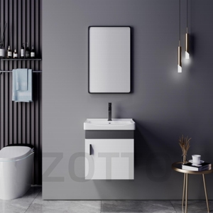 Meubles bon marché d'Amérique du Sud Petit <span class=keywords><strong>meuble</strong></span> de salle de bain en contreplaqué Ensemble de vanité Évier en céramique avec miroir Armoire en contreplaqué moderne - Product Image 1