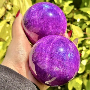 Sphère de pierre de lune violette naturelle, magnifique, polie, style bohème, pour la décoration intérieure, collection, cadeau - Product Image 4