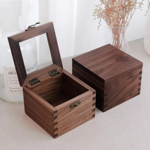 Factory direct small brown wooden box storage unfinished wood boxes
