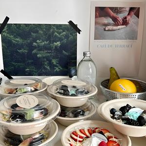 Bol en pulpe de papier jetable en gros, style Ins, pour yaourt froid, fruits coupés, yaourt grec et <span class=keywords><strong>fromage</strong></span> - Product Image 2