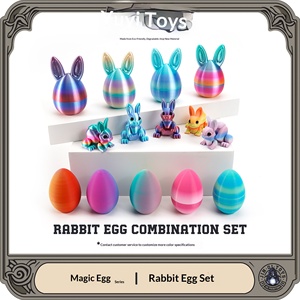 Ensemble d'œufs de lapin en verre imprimés en 3D, thème animal, décoration de Pâques, cadeau de maternité - Product Image 3