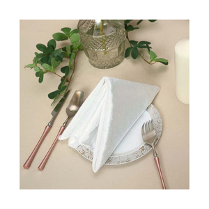 Serviettes en tissu de lin 100% faites à la main en lin français brodé pour les mariages avions restaurants hôtels jetables romantique durable - Product Image 2