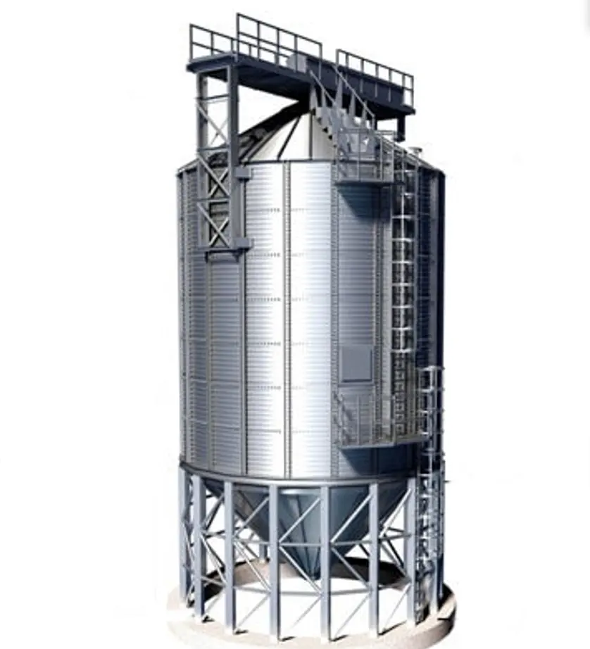 Biaya pabrik Multi ukuran Hopper silo untuk penyimpanan gandum jagung dengan sistem ventilasi