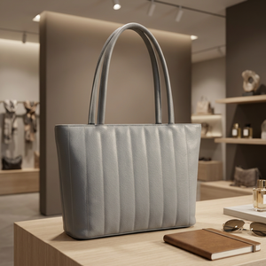 Bolsos de Mano de Cuero Genuino de Moda, Accesorios para Mujer, Ligeros, con Cierre, Dos Compartimentos Plegables, Gran Capacidad, Impermeables, Extraíbles - Product Image 4