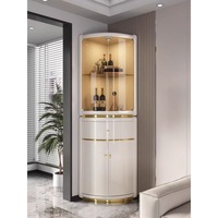 Meuble à Vins d'Angle en Acier Inoxydable de Luxe Accessible, Vitrine d'Exposition Biguanyuan pour Salon avec Tiroir