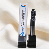 Fraise à bout sphérique en carbure, 2/4 cannelures, revêtement HRC55 HRC58, outil à longue portée pour fraisage de profilés en acier inoxydable, OEM
