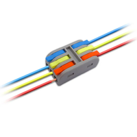 Connecteur de câble électrique PC rapide et transparent, mini-borne à levier, bloc de jonction à ressort 3 entrées 3 sorties