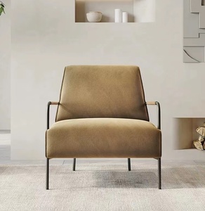 Sedie di accento Comfort di lusso con tessuto in velluto e struttura in metallo per soggiorno camera da pranzo o mobili dell'hotel - Product Image 6