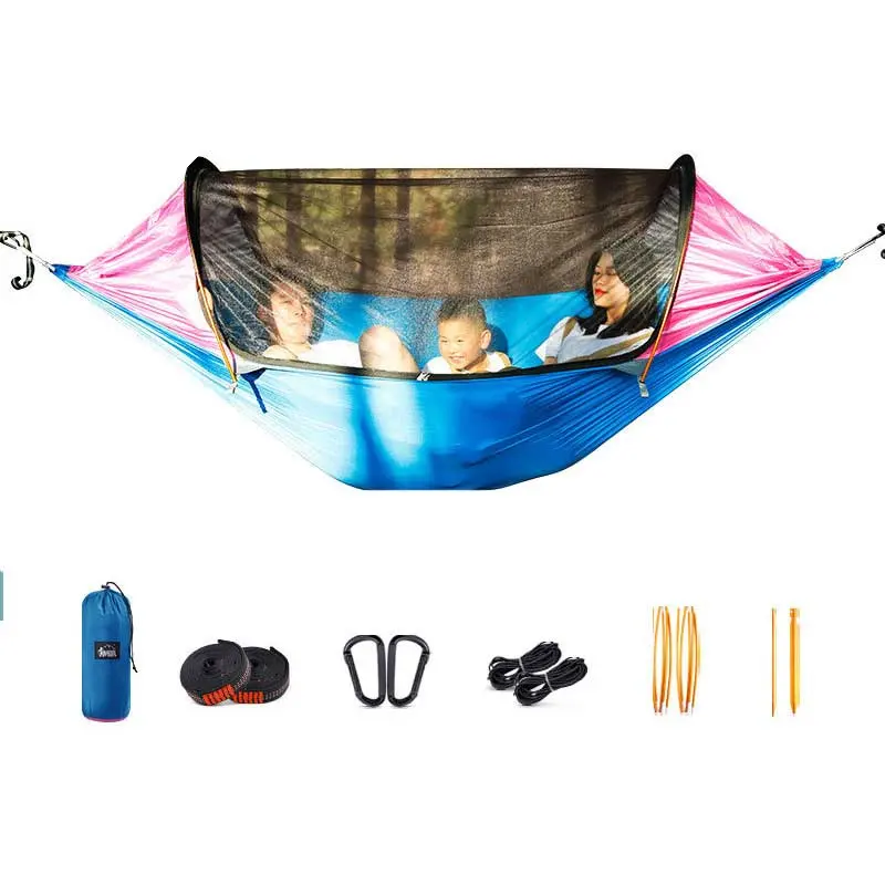 Hamac Portable, tente de Camping, <span class=keywords><strong>Parachute</strong></span>, en Nylon, avec moustiquaire, pour 1 à 2 personnes, 210T