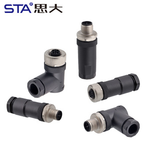 M12 in plastica ad angolo dritto assemblato S tipo di codice maschio femmina PG9 PG11 connettori di alimentazione in metallo 2 3 <span class=keywords><strong>4</strong></span> pin - Product Image 1