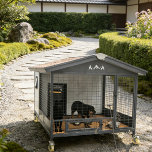 Nichoir extérieur à roulettes pour chien - Roulettes pour le déplacement et l'entretien des pelouses - Product Image 2