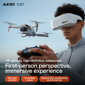 AERI100 Fırçasız VR Drone Gözlüklü Çift Kamera WiFi FPV RC Quadcopter 6 Eksenli Gyro RC Helikopter Çocuklar için Oyuncaklar - Product Image 1