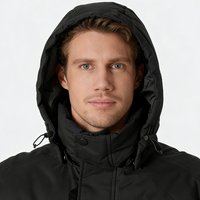 Veste parka pour homme avec logo imprimé personnalisé, doublure en duvet, manteau en polaire, haute qualité, imperméable, capuche zippée amovible, veste longue pour l'hiver
