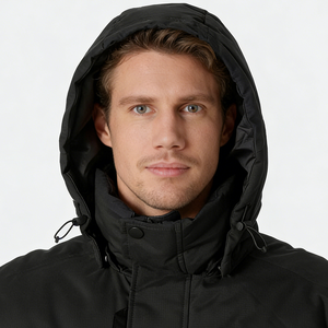 Veste <span class=keywords><strong>parka</strong></span> pour homme avec logo imprimé personnalisé, doublure en duvet, manteau en polaire, haute qualité, imperméable, capuche zippée amovible, veste longue pour l'hiver - Product Image 3