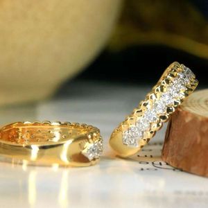 Bague de mariage Xinfly en or jaune 18 carats, design classique, motif corde, diamant naturel 0,30 ct, pour une allure romantique et tendance, idéale pour les fêtes - Product Image 2