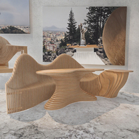 Table basse en bois paramétrique de luxe moderne pour mobilier commercial pour les salles d'attente ou les réceptions d'écoles ou d'appartements