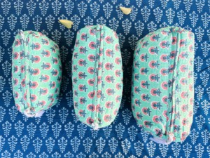Eco-Friendly Vintage Cotton for <b>Bags</b> for Women Zipper Quilted Design Set 3 Pcs Handmade Block Printed Cosmetic Organizer - Product Image 4