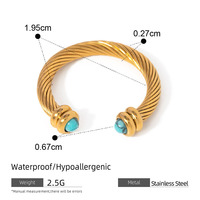 Bague en acier inoxydable pour femme, ajustable, avec perles irrégulières en œil de tigre et turquoise, au design attrayant et tendance