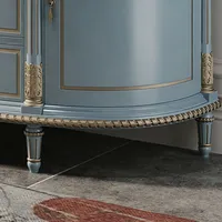 Buffet classique français avec sculptures ornées, armoire de salle à manger de luxe, commode, console, credenza