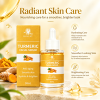 Serum Wajah Vitamin C Kojic Acid Kunyit Private Label, Mencerahkan, Melembapkan, Anti Penuaan, 30ml Botol Pipet Kaca, Perawatan Kulit