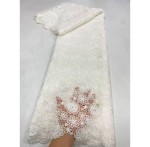 Tissu en dentelle <span class=keywords><strong>de</strong></span> coton écologique avec broderie <span class=keywords><strong>de</strong></span> paillettes à motif floral pour accessoires vestimentaires et <span class=keywords><strong>robes</strong></span> <span class=keywords><strong>de</strong></span> <span class=keywords><strong>mariée</strong></span> - Product Image 3