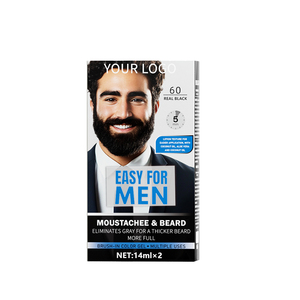 Joynna Oem personnaliser la couleur des cheveux shampooing 14ml * 2 naturel permanent noir cheveux teinture shampooing pour hommes cheveux et barbe coloration colorant - Product Image 1
