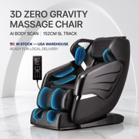 Sillón de Masaje Inteligente 4D 3D 2026 de Cuerpo Completo 152CM con Riel SL, Gravedad Cero, Reclinable, Escaneo Corporal por IA, Doble Calefacción y Rodillos para Pies - ¡En Stock en EE. UU.!