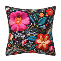 Housse de coussin brodée 3D florale très tendance, pour canapé, printemps-été, élégante et simple
