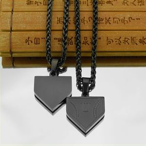 <span class=keywords><strong>SENRAN</strong></span> Collar con colgante de escudo de letra inicial A-Z de acero inoxidable, cadena tipo caja, estilo deportivo, regalo para hombre, 22+2 pulgadas - Product Image 5