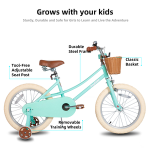 Vélo pour fille JOYKIE JOYSTAR 12-20 pouces avec <span class=keywords><strong>frein</strong></span> à disque avant + <span class=keywords><strong>frein</strong></span> à rétropédalage arrière - Cadre en acier HI-ten, selle large et confortable, pédales à billes - Product Image 2