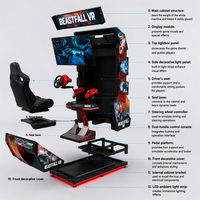Machine de jeu d'arcade simulateur de tir BEASTFALL pour 2 joueurs, pour parc d'attractions, centre de jeux