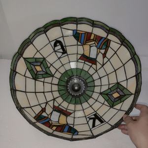 16'' Hand-Crafted Adjustable Height <b>Small</b> European Style Poker <b>Table</b> Lamp LED Lighting Glass Tiffany Pendant for Chess Card - Product Image 4