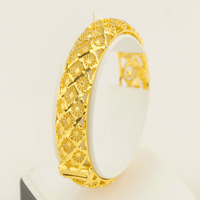 Bracelet floral en cuivre plaqué or 24 carats Z H Vintage, style géométrique ajouré de Dubaï, bijoux arabes tendance pour femmes, vente en gros