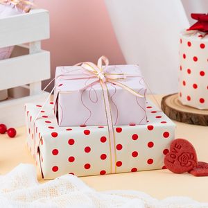 Papel de regalo con lunares, papel artístico de doble cara, rollo ecológico para envolver regalos, papel de regalo para días festivos - Product Image 1