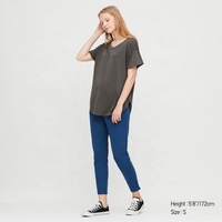 T-shirt court pour femme, best-seller, couleur personnalisée, col en V, grande taille, style hip-hop, broderie boutonnée, anti-rides, respirant, séchage rapide