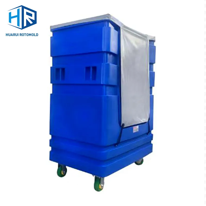 Rotomold manufacturer Custom size color with wheel high quality linen truck hotel laundry services trolley hotel for sale