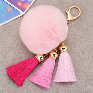 Nuevo Llavero Coreano Creativo con Bola de Peluche y Borla para Coche, Colgante Exquisito para Bolso de Mujer, Venta al por Mayor - Product Image 3