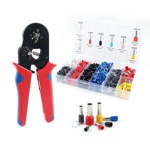 European Tubular Terminal HSC8 6-4A+1200PCS Insulated Data Wire Crimpers Set Manual Tool Soft Grip Plastic <b>Handle</b> Steel 1-Year - Product Image 4