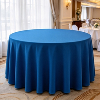 Nappe Ronde Moderne Imprimée Élégante en Faux Lin Lavable, Texture Douce, Idéale pour la Restauration, les Hôtels, les Événements, les Mariages et l'Usage Domestique
