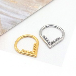 Anillo de Nariz en Forma de Lágrima, Acero Inoxidable Dorado con Incrustaciones de Zirconia, Joyería para Piercing, Accesorio de Moda - Product Image 3