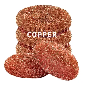 High Quality Copper Plated Stainless Steel Scourer Scrubber Cleaning Ball For Kitchen Cleaning