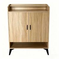 Meuble à chaussures en bois au design minimaliste, double porte, grande capacité, rangement gain de place pour le salon