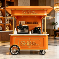 Carrito de Café Móvil Comercial de Lujo, Kiosco de Espresso Personalizado con Logotipo para Hotel, Centro Comercial, Alquiler para Eventos, Café para Bodas
