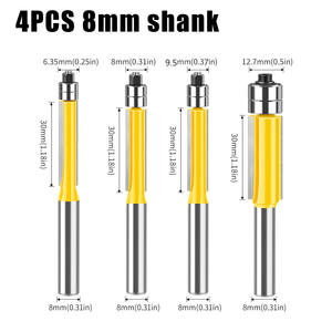 مجموعة أدوات نجارة من الكربيد مع لقمة توجيه مستقيمة ذات محور مزدوج وعمود 8 مم وشفرتين - Product Image 6