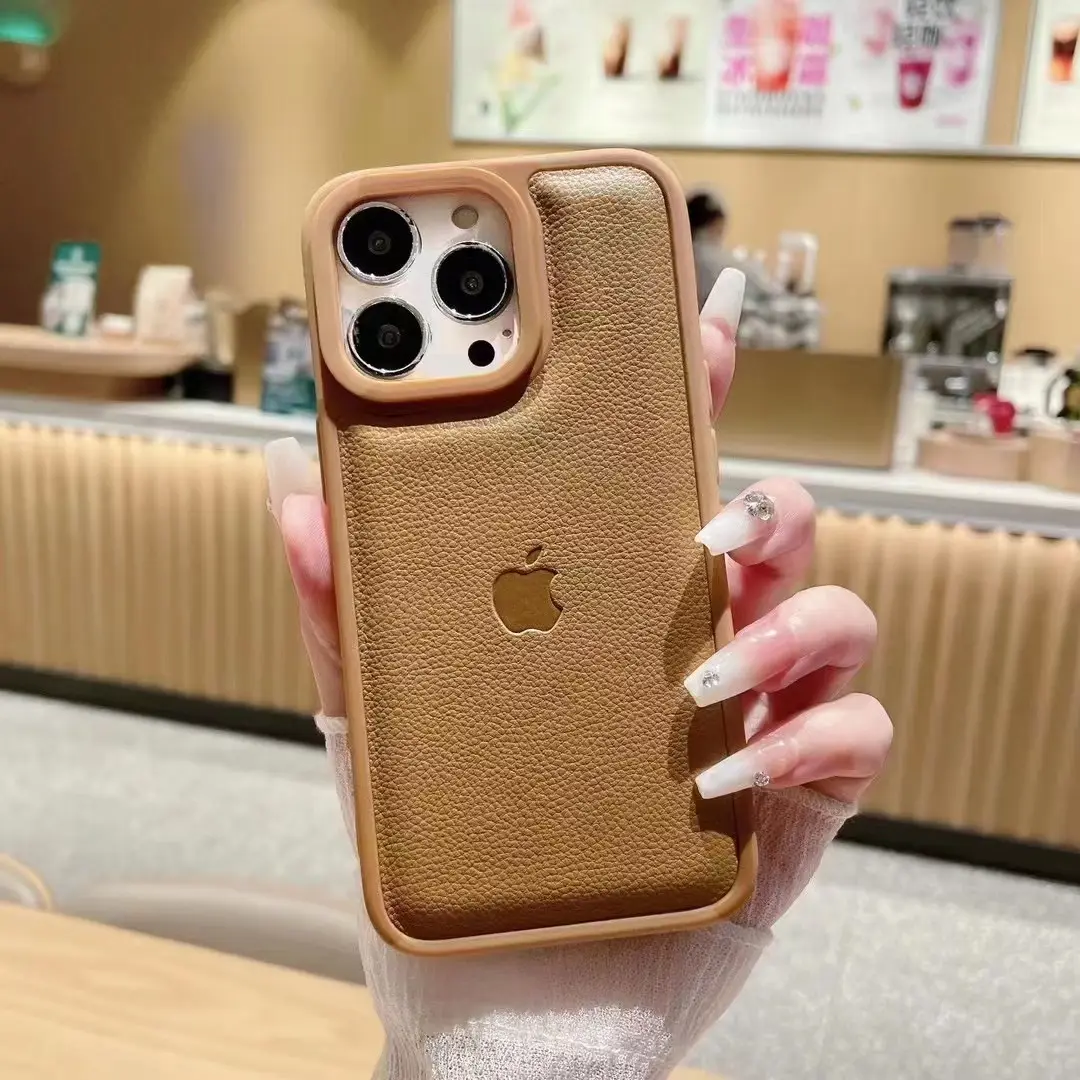 新しいデザインの高級カスタマイズロゴレザー携帯電話ケースカバーiPhone11 12 13 14 15 Pro Max