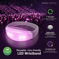 Bracelet LED en silicone programmable RF avec contrôle DMX, bracelet lumineux RGB pour événements, concerts, fêtes, logo personnalisé, vente en gros