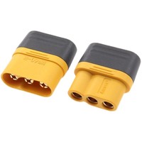 Kabel Konektor 3 Pin AMASS MR60 Kuningan Kontak ABS 14AWG Panjang Sesuai Pesanan untuk Drone Remote Control EV