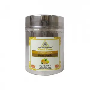 KHADI PURE HERBAL LEMON FACE PACK - 50G - Herbal Face pack for clear skin - Herbal face pack for oily skin